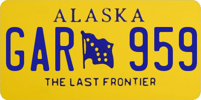 AK license plate GAR959