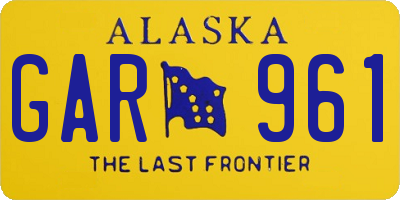 AK license plate GAR961