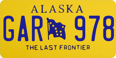 AK license plate GAR978