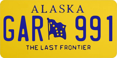 AK license plate GAR991