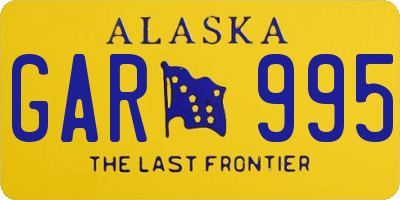 AK license plate GAR995