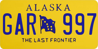 AK license plate GAR997