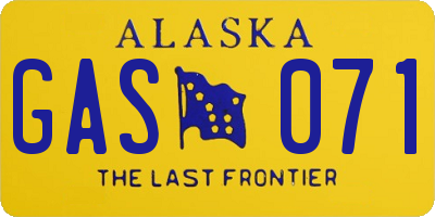 AK license plate GAS071
