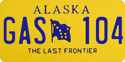 AK license plate GAS104