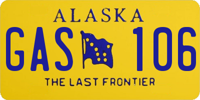 AK license plate GAS106