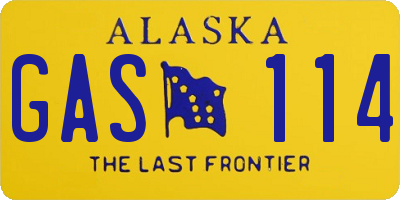AK license plate GAS114