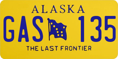 AK license plate GAS135