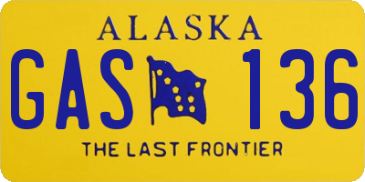 AK license plate GAS136