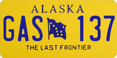 AK license plate GAS137