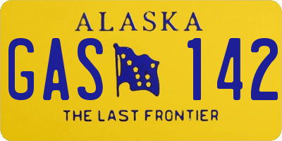 AK license plate GAS142