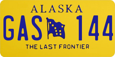AK license plate GAS144