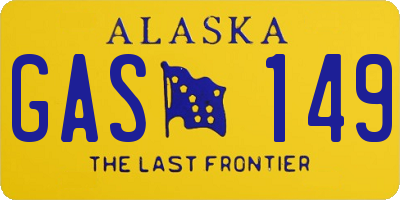 AK license plate GAS149