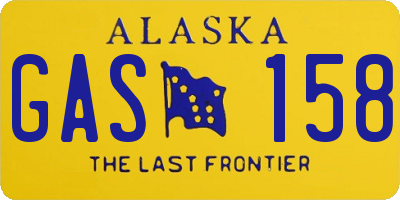 AK license plate GAS158