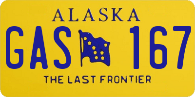 AK license plate GAS167