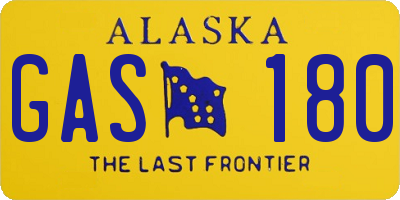 AK license plate GAS180
