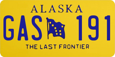 AK license plate GAS191