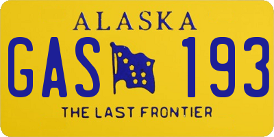 AK license plate GAS193