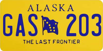 AK license plate GAS203