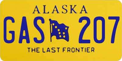 AK license plate GAS207