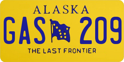 AK license plate GAS209