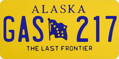 AK license plate GAS217