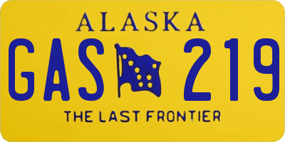 AK license plate GAS219