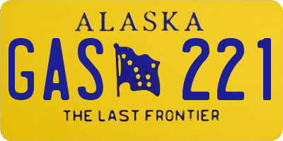 AK license plate GAS221