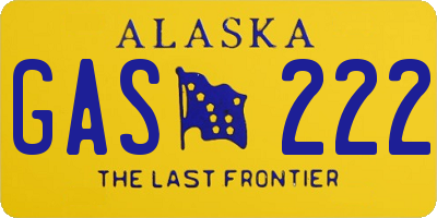 AK license plate GAS222