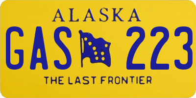 AK license plate GAS223