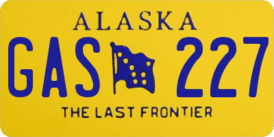 AK license plate GAS227
