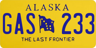 AK license plate GAS233
