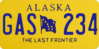 AK license plate GAS234