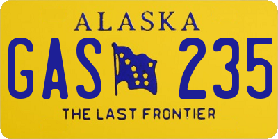 AK license plate GAS235