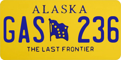AK license plate GAS236