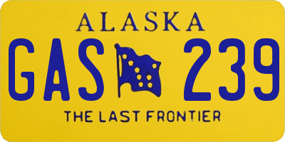 AK license plate GAS239