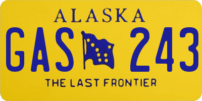 AK license plate GAS243