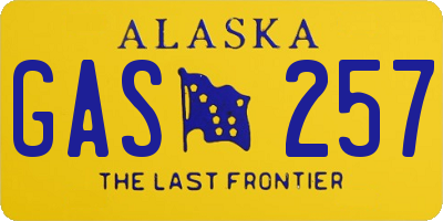 AK license plate GAS257