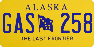 AK license plate GAS258