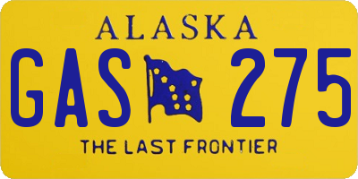AK license plate GAS275