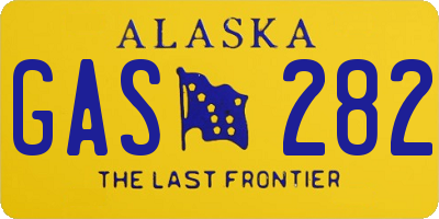 AK license plate GAS282