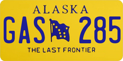 AK license plate GAS285