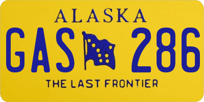 AK license plate GAS286