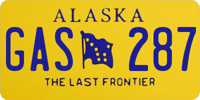 AK license plate GAS287