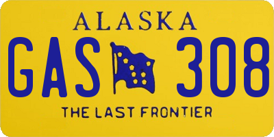 AK license plate GAS308