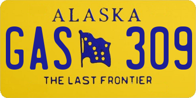 AK license plate GAS309