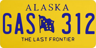 AK license plate GAS312