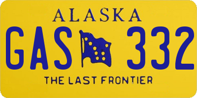 AK license plate GAS332