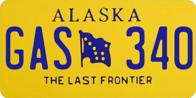 AK license plate GAS340