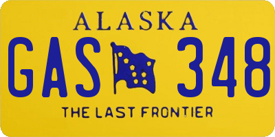 AK license plate GAS348