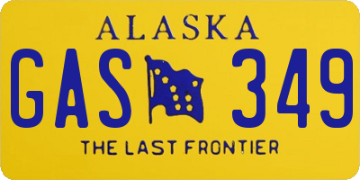 AK license plate GAS349